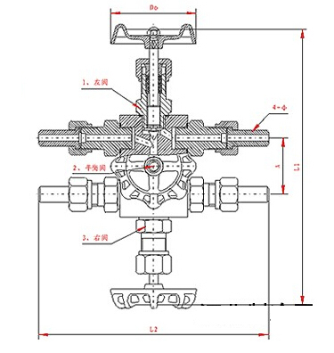 J23SA型三阀组针型阀结构图