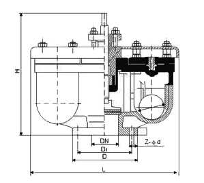 QB2法兰双口排气阀结构图