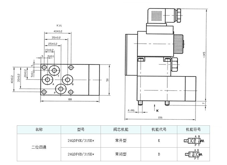 QDF系列球式电磁换向阀结构图-二位四通