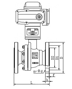 Q941F46电动衬氟球阀结构图