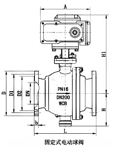 Q947F电动固定式球阀外形