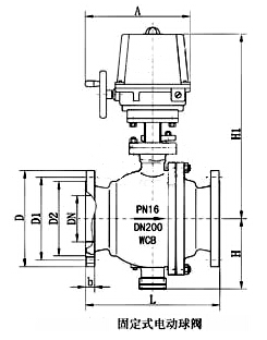 Q947F电动固定式球阀外形图