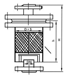 ZHQ-1型砾石管道阻火器结构图