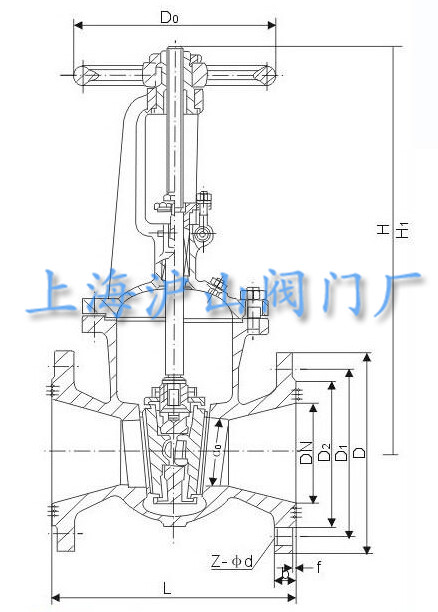 Z41Y高温高压闸阀结构图