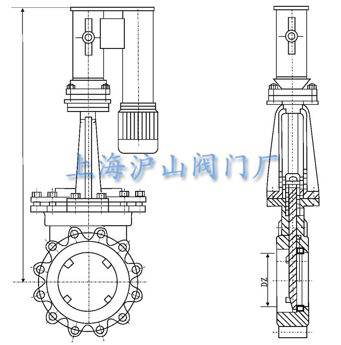 PZ273电液动刀型闸阀结构图