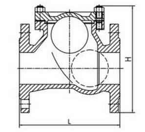 HQ41X无磨损球形止回阀结构图