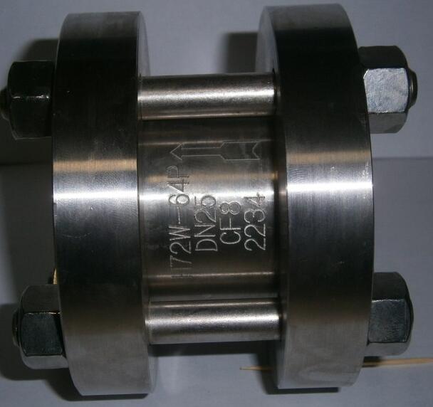 H72型高压对夹立式止回阀