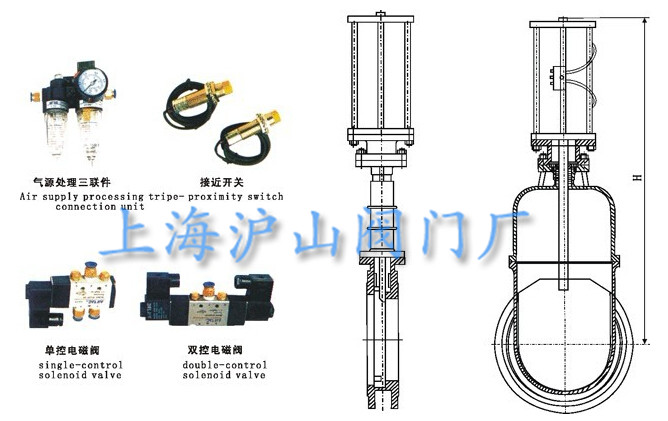 气动暗杆式刀型闸阀结构图