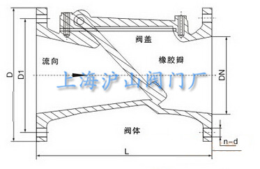 HC44X(SFCV)型橡胶瓣止回阀结构图