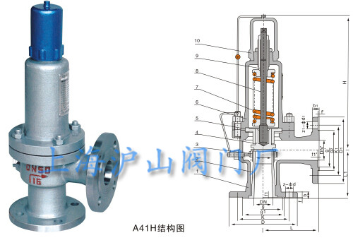 弹簧微启封闭式安全阀结构图