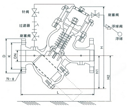 YQ98005过滤活塞式电动浮球阀结构图