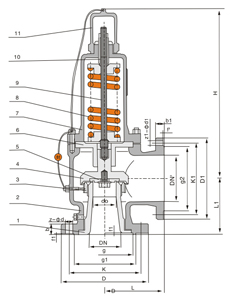 AH42F液化石油气安全阀结构图