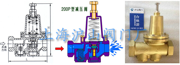 200P可调式水用减压阀结构图