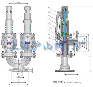 双联弹簧式安全阀结构图