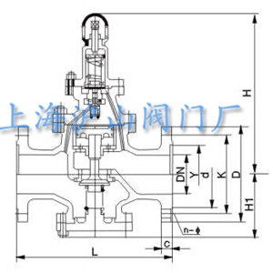 Y43H-25C铸钢先导活塞式蒸汽减压阀外形尺寸