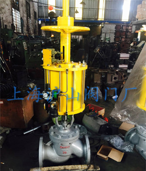 J641H-25C-DN150气动带手动双作用截止阀