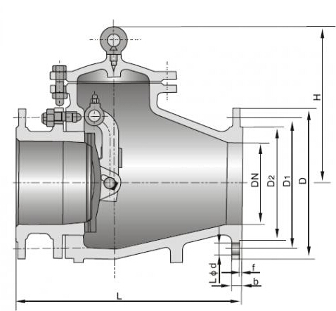 PH44H排渣止回阀结构图
