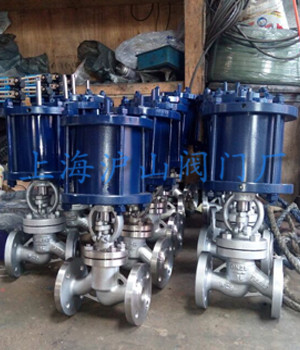 双作用气动法兰截止阀实拍图