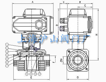 电动塑料球阀结构图