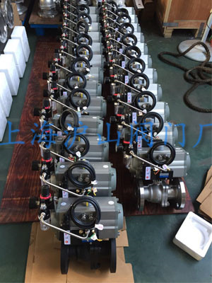 Q641F-16P气动不锈钢法兰球阀发货